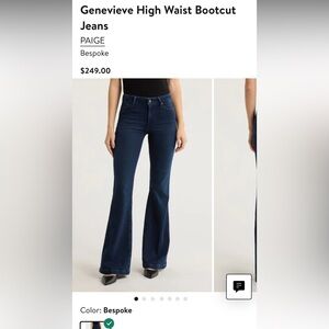 PAIGE Women's Dark Blue Flare Jeans